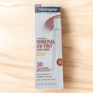 Lot Of 2 Neutrogena Purescreen Deep Mineral UV Tint Face Liquid SPF30 1.1 oz